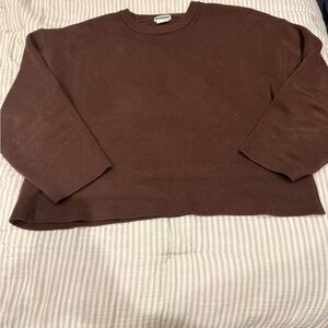 Weekday Brown Crewneck Knit Sweater